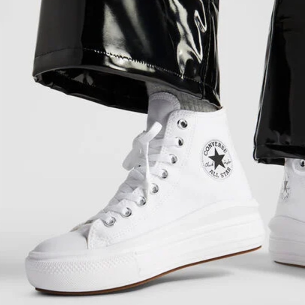 Converse Ctas Move For Women Platform White Canvas Sneakers Casual Size 7